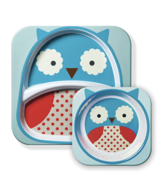 Skip Hop Zoo Melamine Plate & Bowl Set-Owl