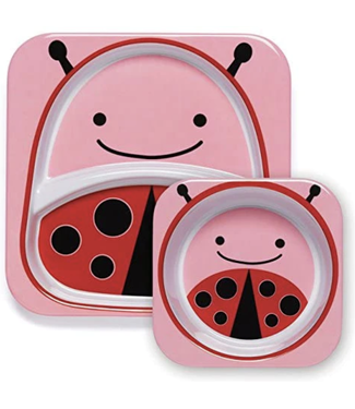 Skip Hop Zoo Melamine Plate & Bowl Set-Ladybug