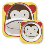 Skip Hop Zoo Melamine Plate & Bowl Set-Monkey