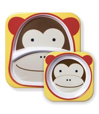 Skip Hop Zoo Melamine Plate & Bowl Set-Monkey