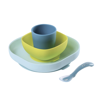 BEABA Silicone Suction Meal Set-Blue