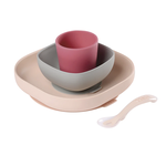 BEABA Silicone Suction Meal Set - Pink
