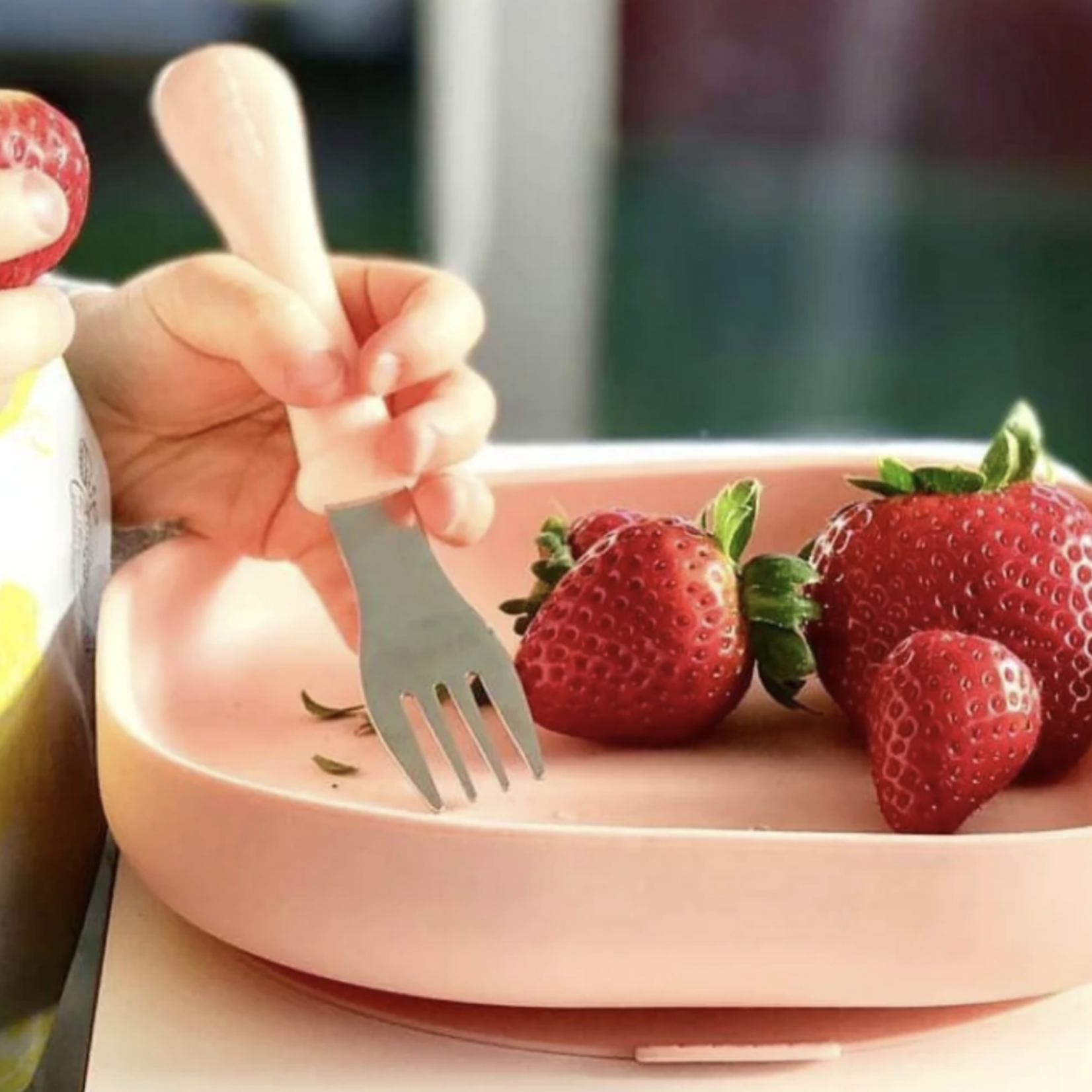BEABA Silicone Suction Meal Set - Pink