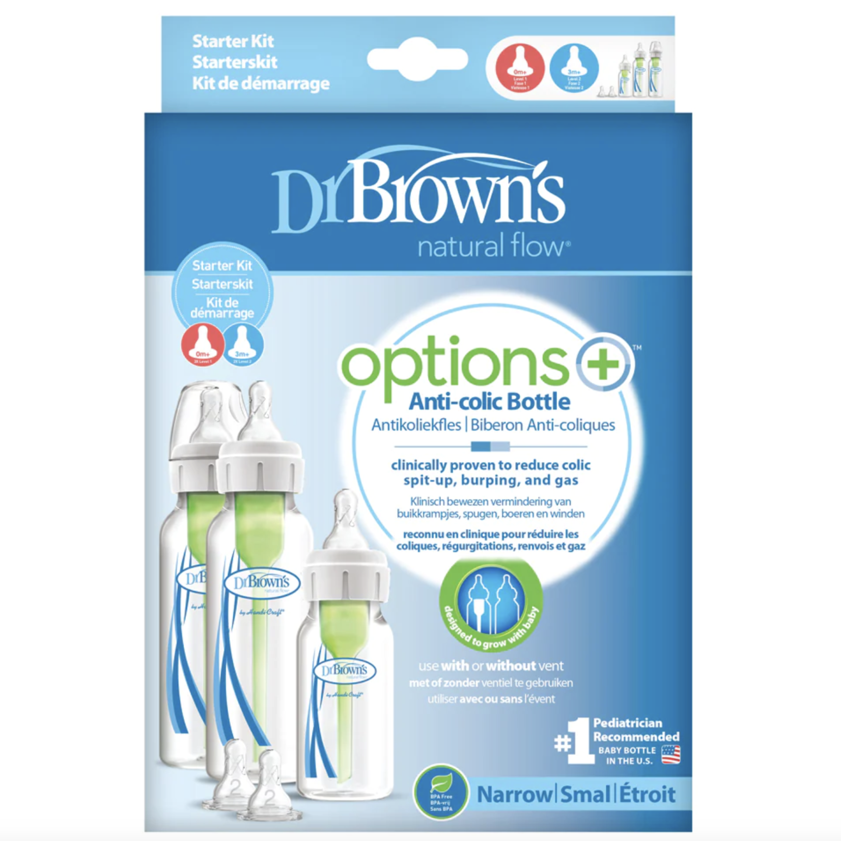 Dr Brown's Newborn Starter Set Options+ Narrow Neck