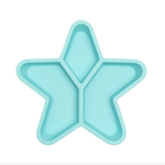 Little Woods NON-TOXIC SILICONE DIVIDED STAR PLATE Duck egg blue