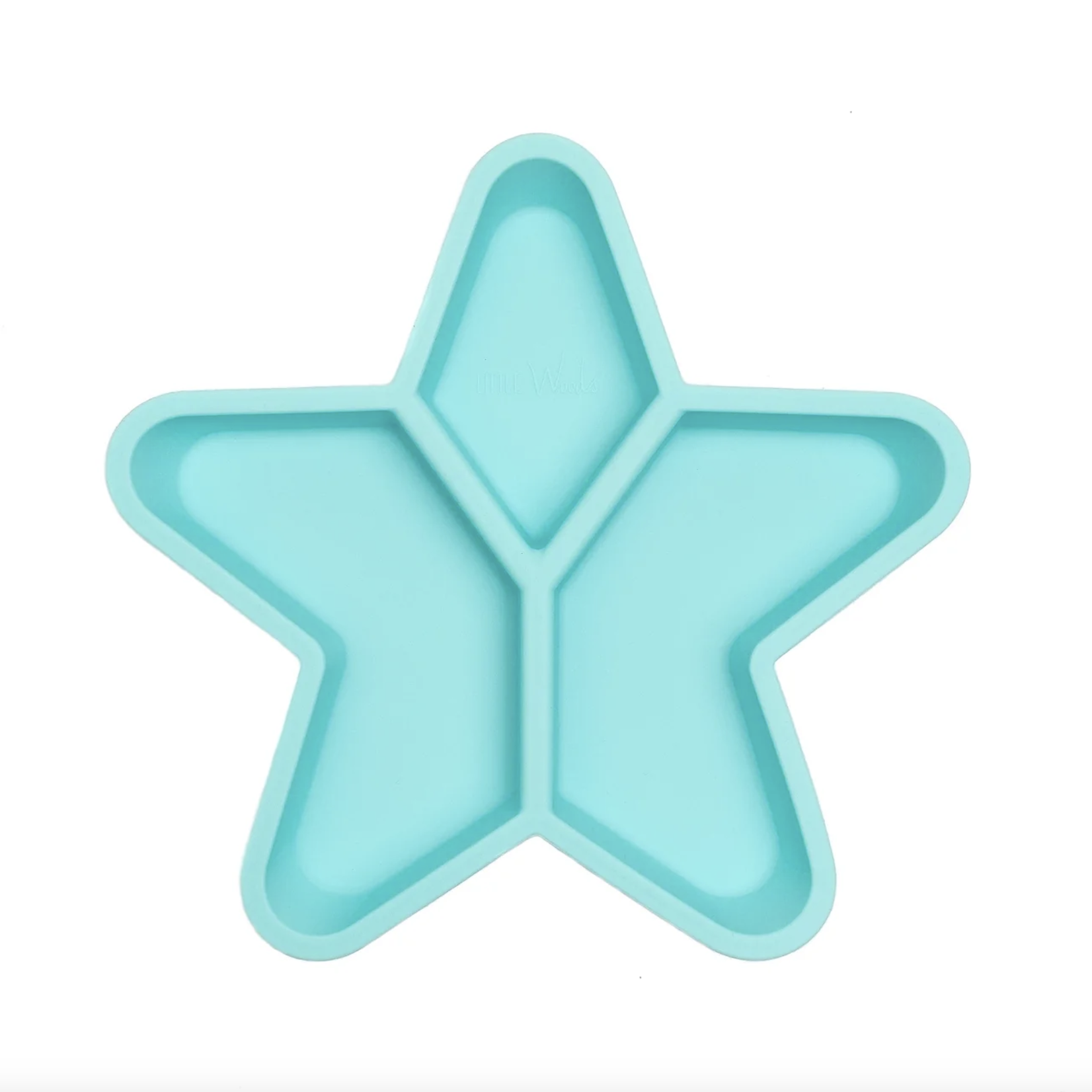 Little Woods NON-TOXIC SILICONE DIVIDED STAR PLATE Duck egg blue