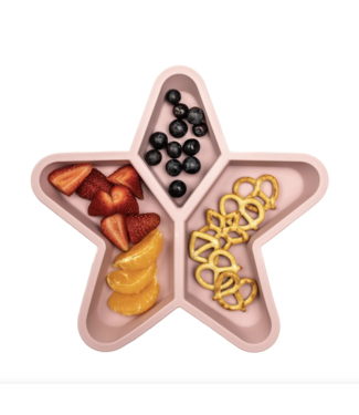 Little Woods NON-TOXIC SILICONE DIVIDED STAR PLATE Dusty Pink