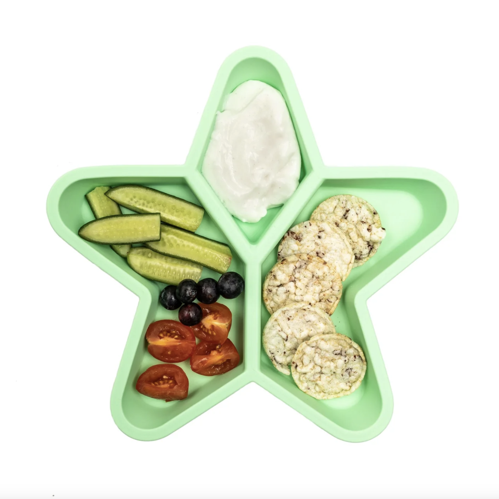 Little Woods NON-TOXIC SILICONE DIVIDED STAR PLATE Mint