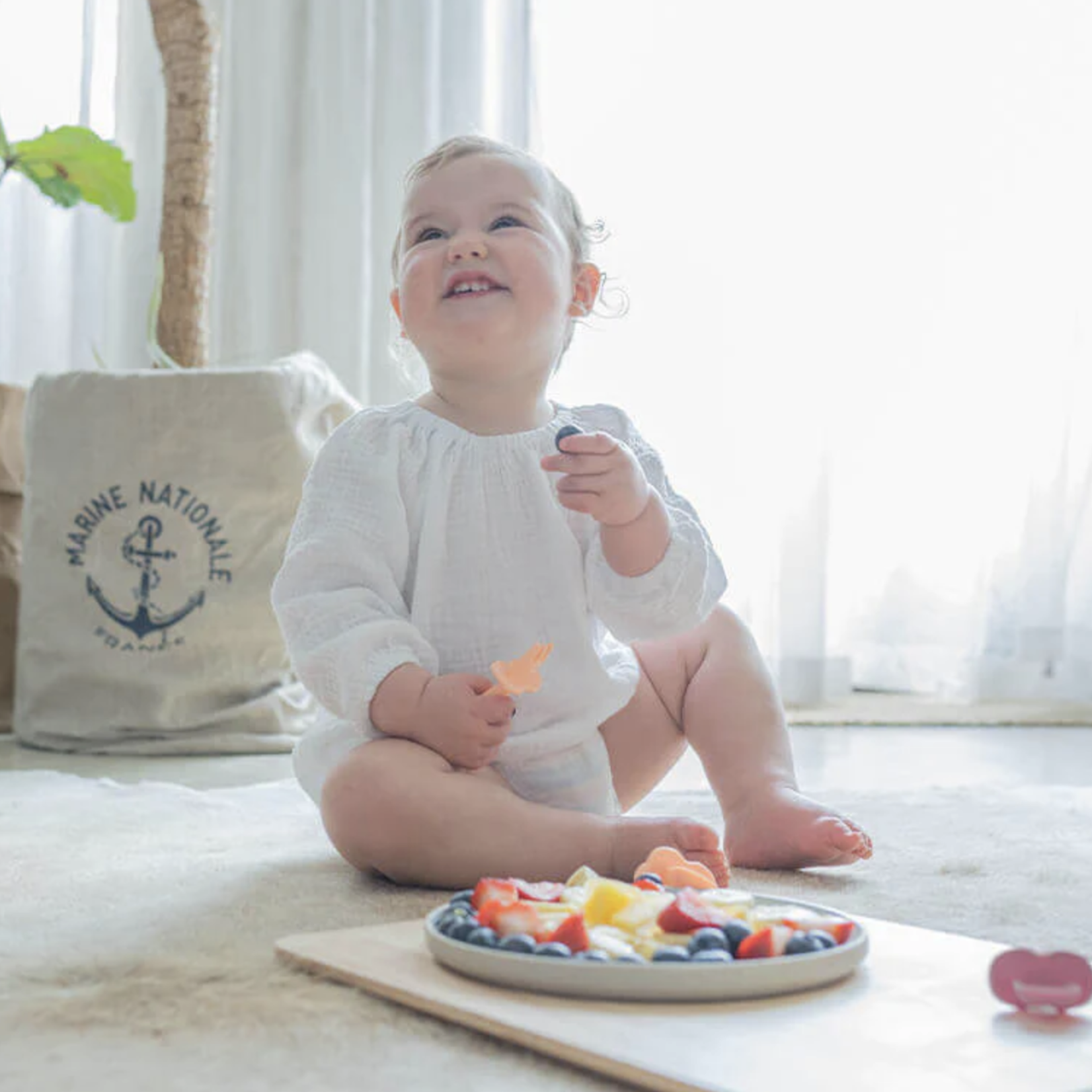 Cherub Baby BABY LED WEANING SILICONE SPOON & FORK CUTLERY - DUSTY ROSE