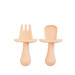 Cherub Baby BABY LED WEANING SILICONE SPOON & FORK CUTLERY - PEACH