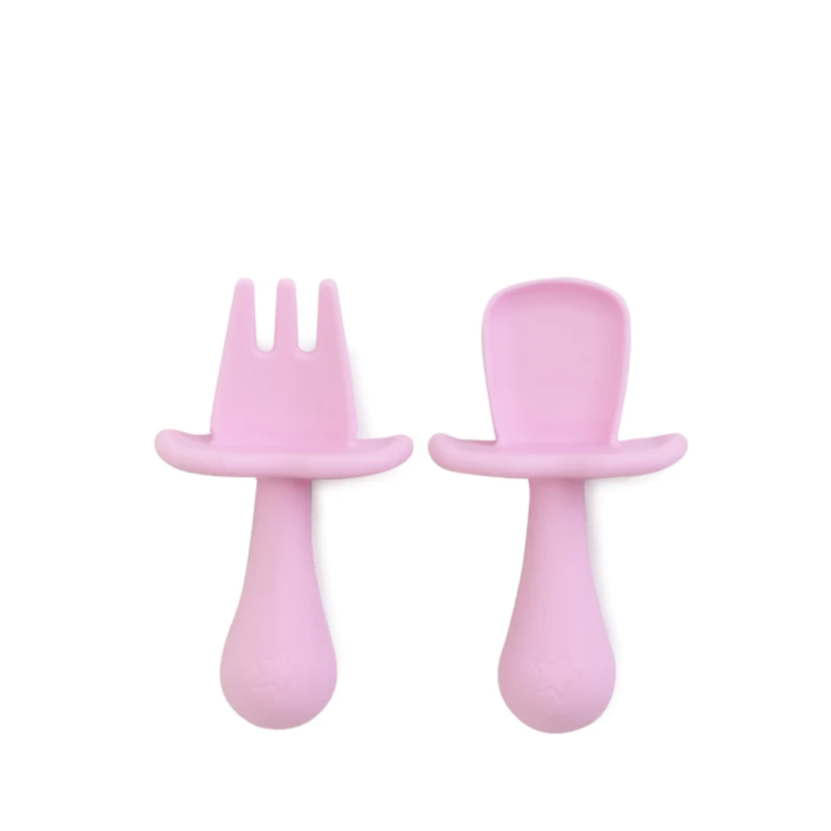 Cherub Baby BABY LED WEANING SILICONE SPOON & FORK CUTLERY- BLUSH