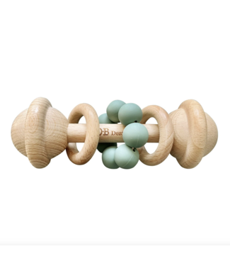 OB Designs Eco-Friendly Rattle|Organic Beechwood Silicone Toy-Ocean