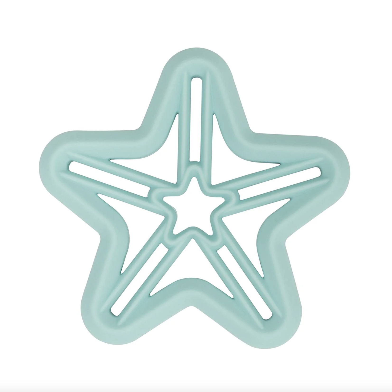 Little Woods STAR SILICONE TEETHER Duck Egg Blue