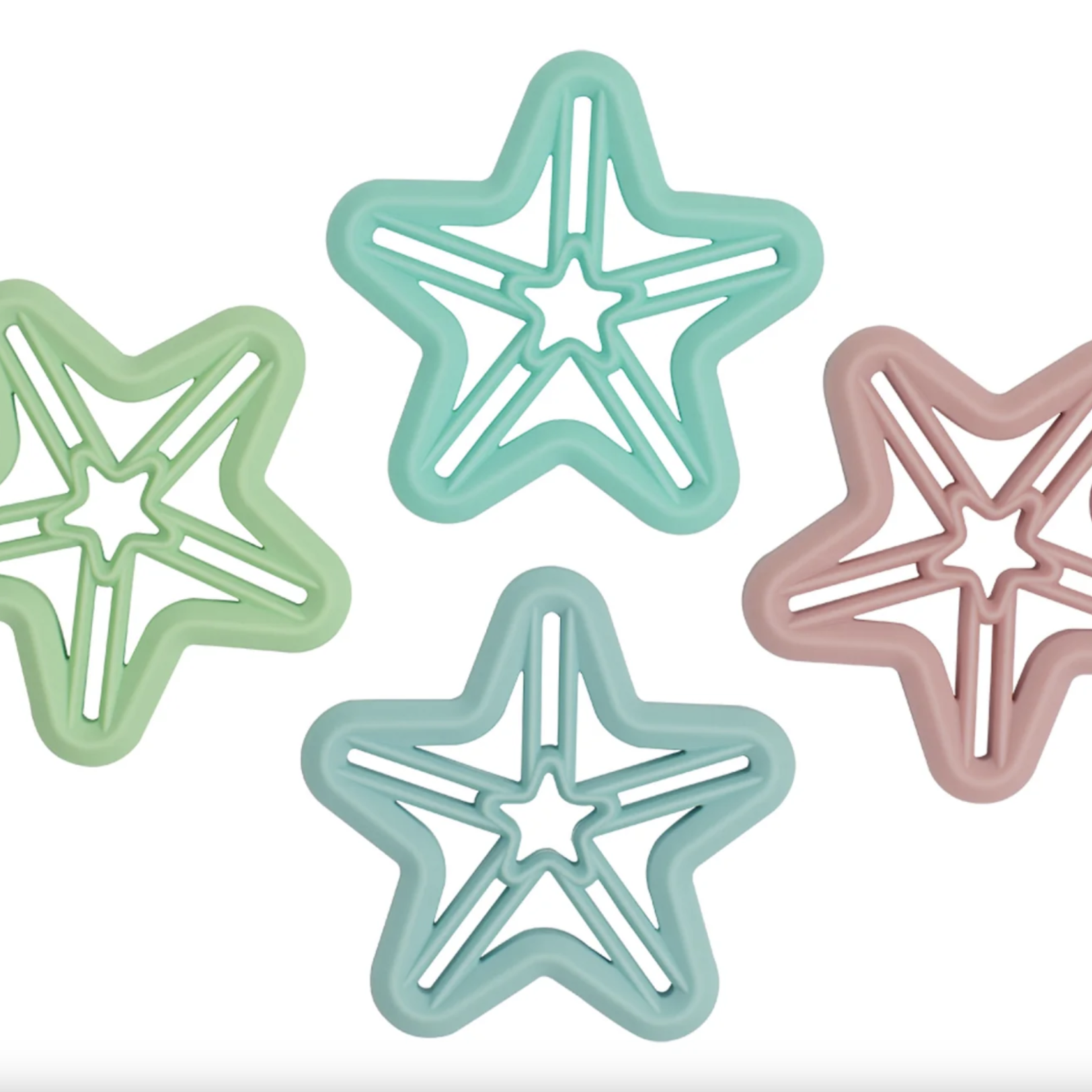 Little Woods STAR SILICONE TEETHER Duck Egg Blue