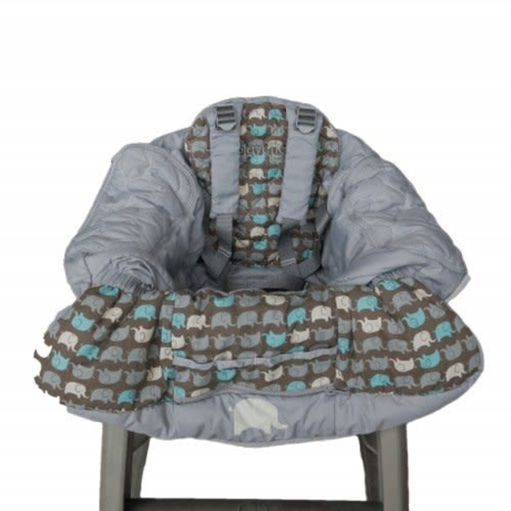 Playette Shopping Trolley and High Chair Cover Grey-Elephants