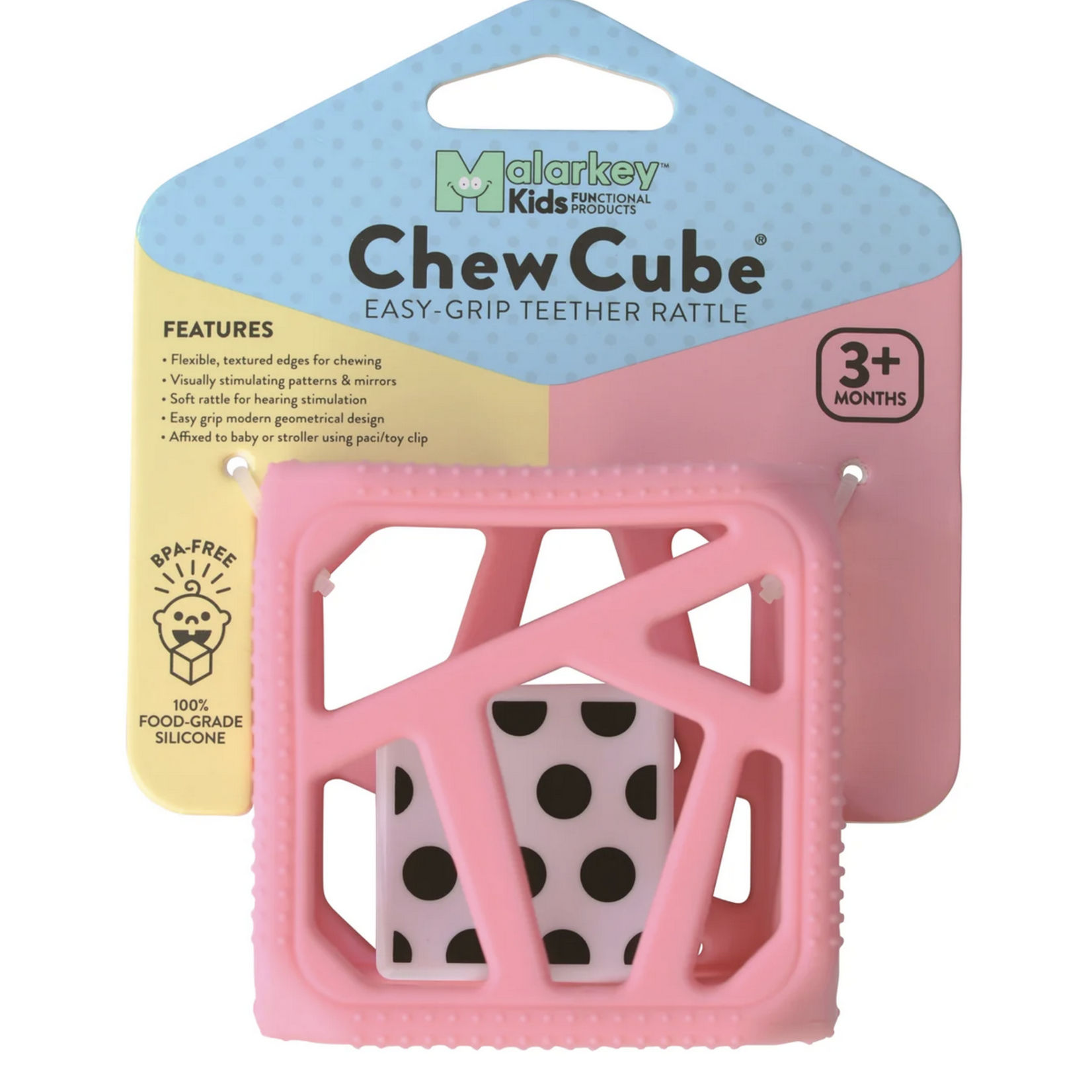 Malarkey Kids Chew Cube 3m+ Pink