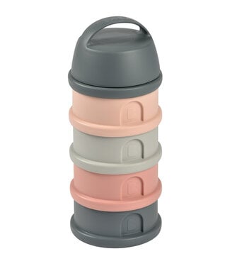 BEABA Formula and Snack Container - Mineral Grey/Pink