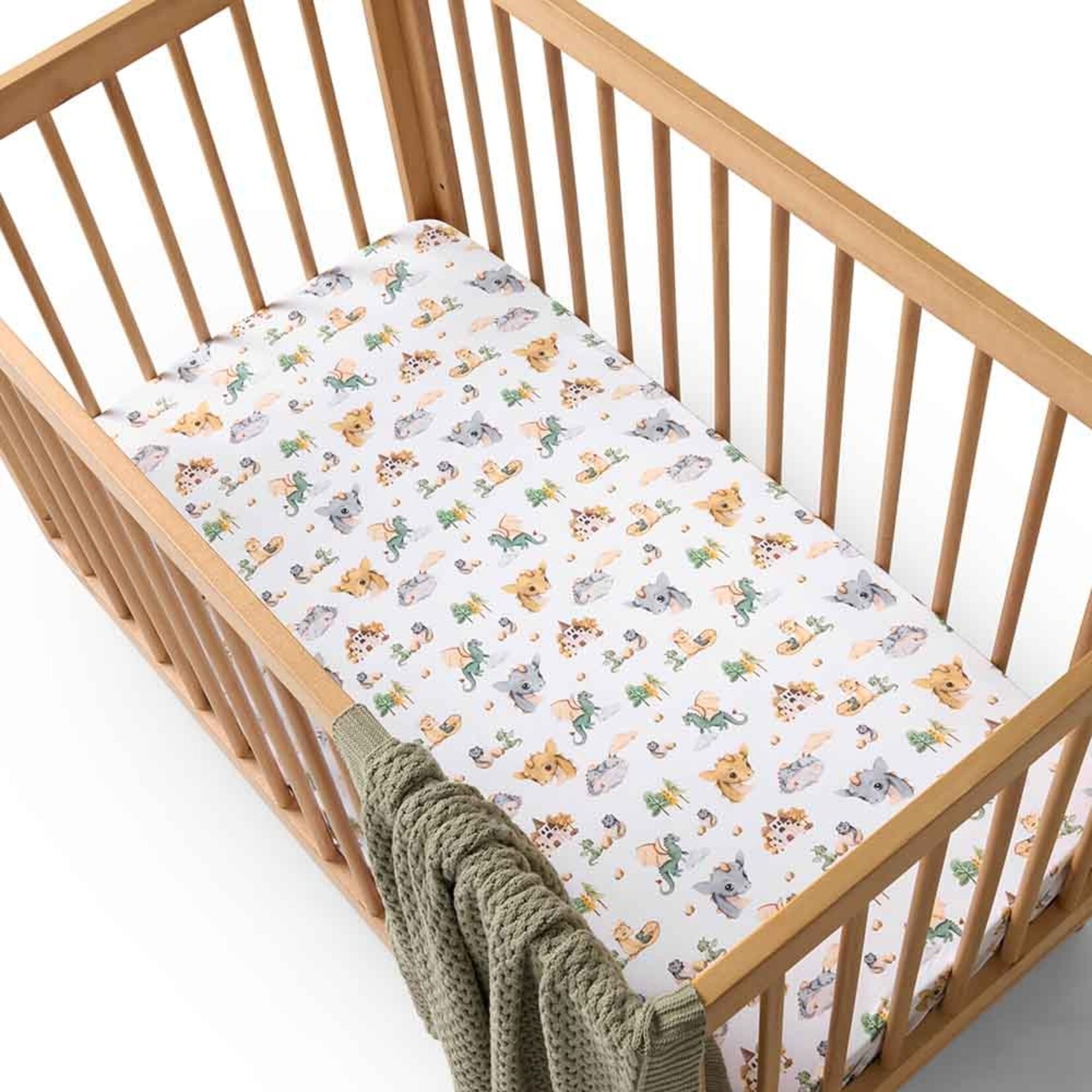 Snuggle Hunny Fitted Cot Sheet Dragon