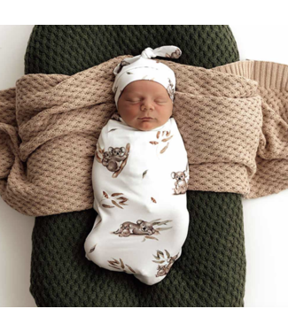 Snuggle Hunny Organic Snuggle Swaddle & Beanie Set-Koala