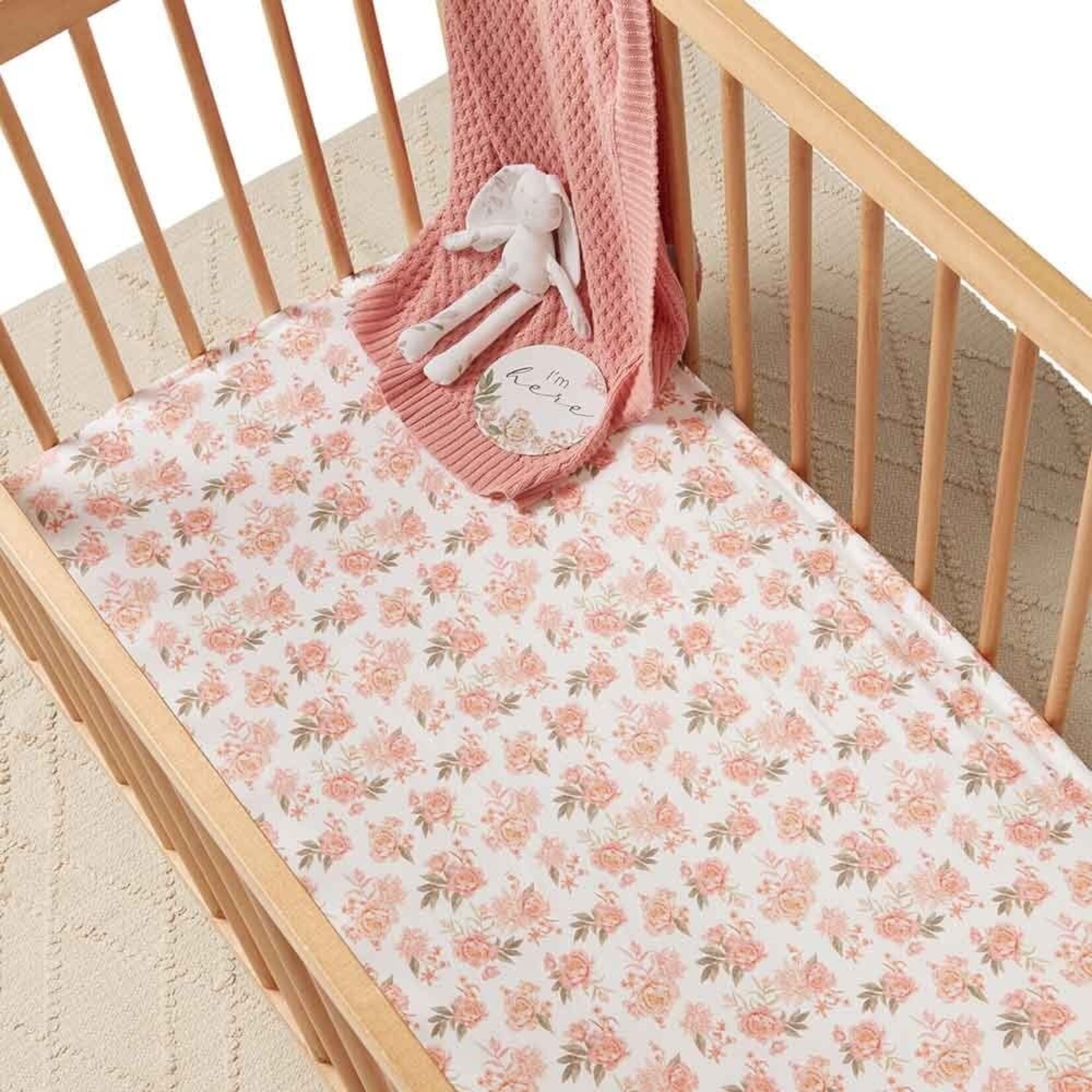 Snuggle Hunny Fitted Cot Sheet Rosette