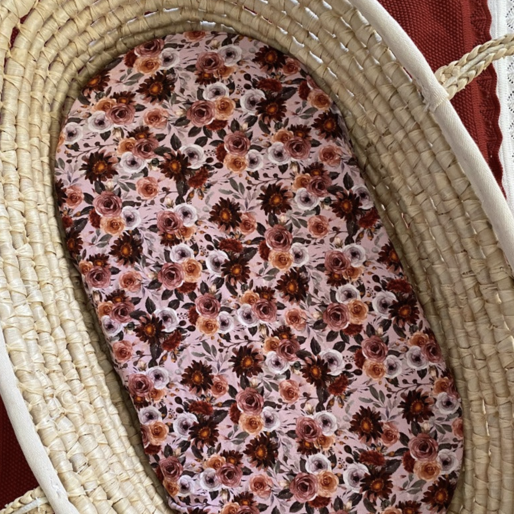 Snuggly Jacks Blithe Floral Bassinet Sheet / Change Mat Cover