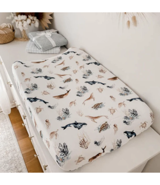 Snuggly Jacks Ocean Bassinet Sheet / Change Mat Cover