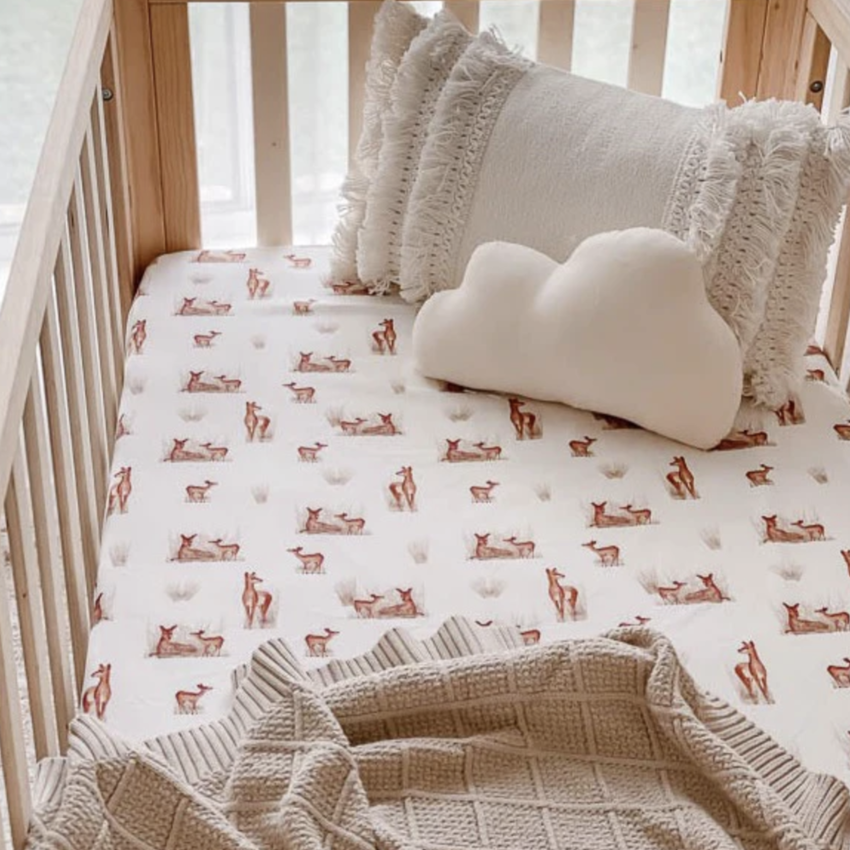 Snuggly Jacks Fawn Fitted Cot Sheet