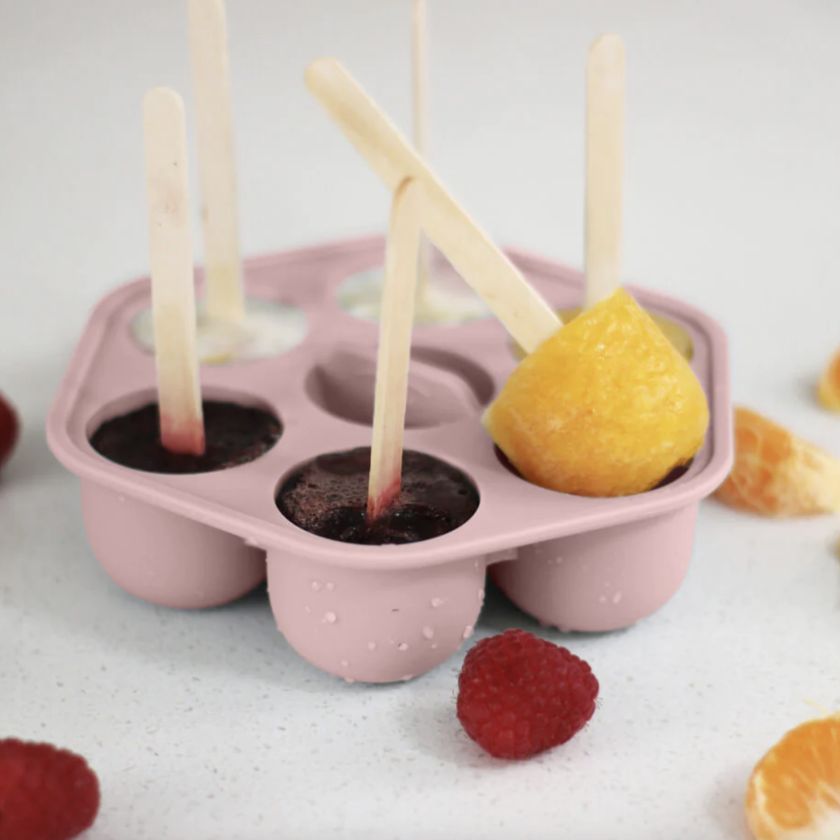Cherub Baby Silicone Freezer Tray & Popsicle Molds - Dusty Rose
