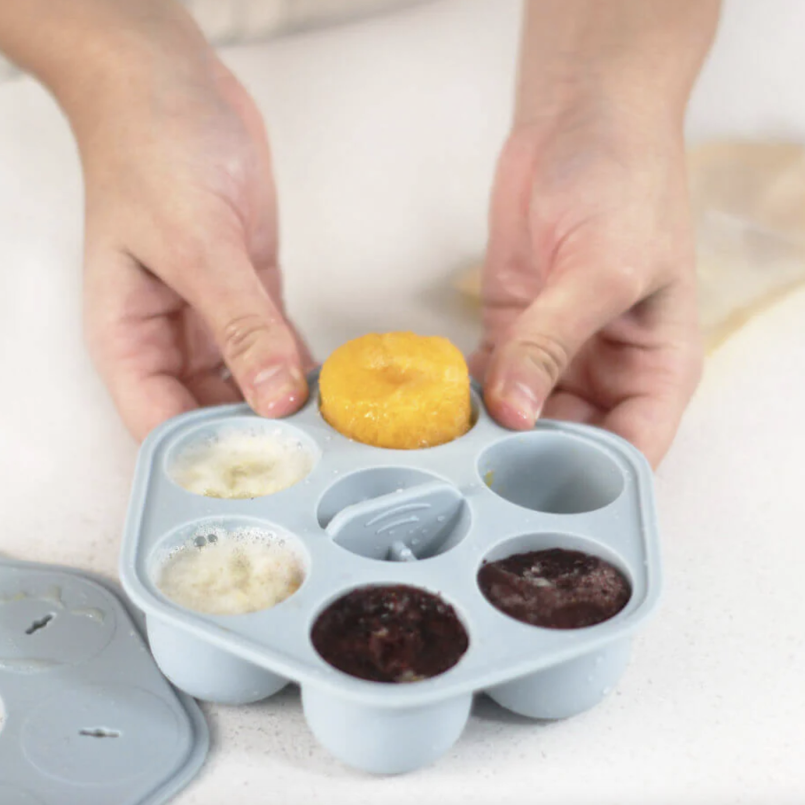 Cherub Baby Silicone Freezer Tray & Popsicle Molds - Duck Egg