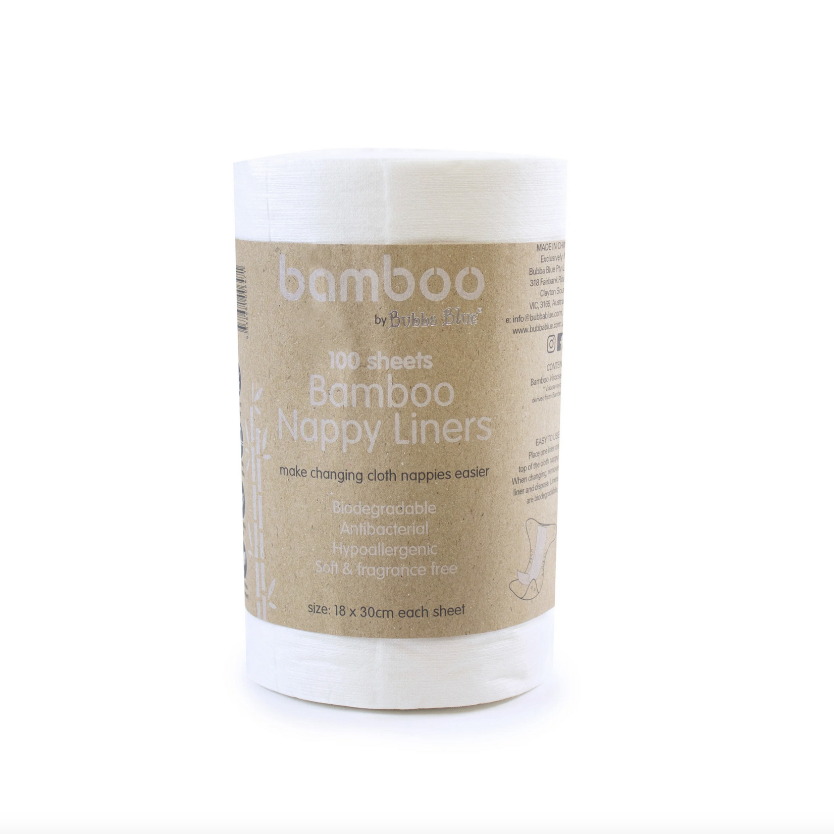 Bubba Blue Bamboo White 100 sheets Bamboo Nappy Liners