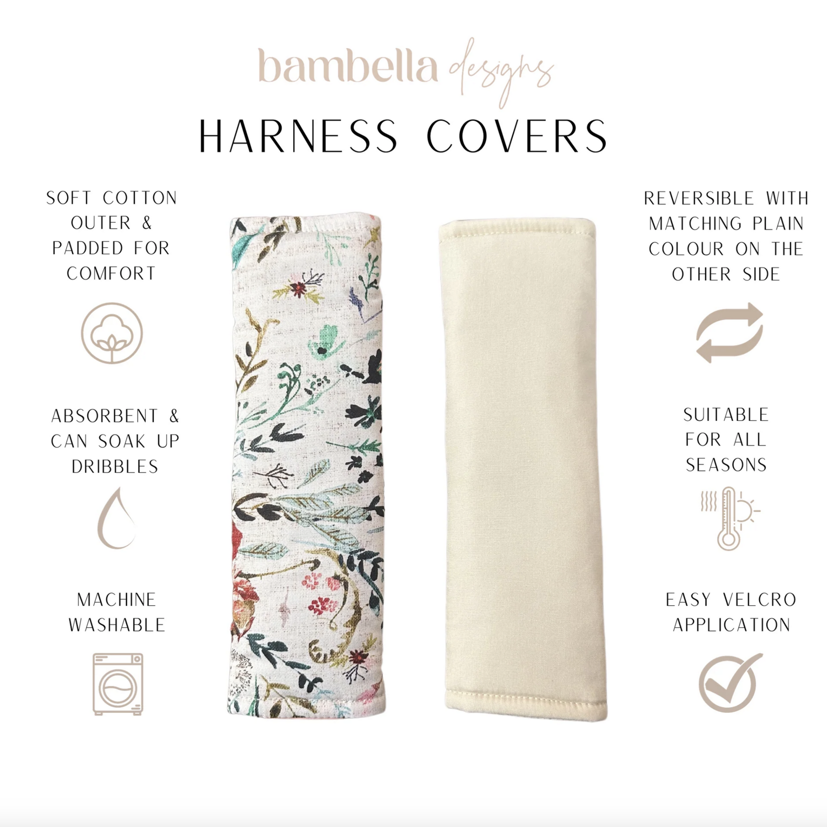 Bambella Designs Harness Covers | Wildflowers