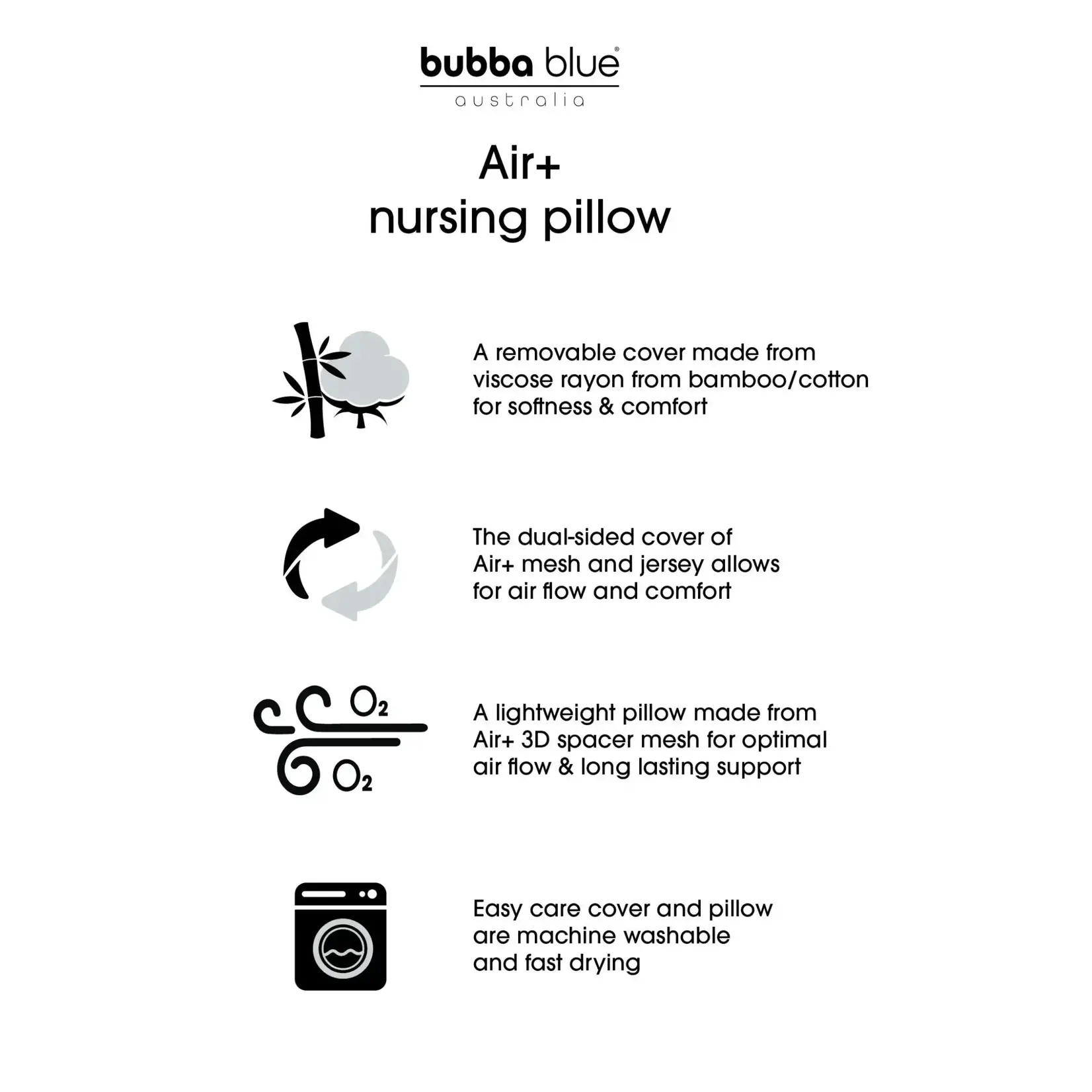 Bubba Blue Nordic Air+ Nursing Pillow Sand/Grey