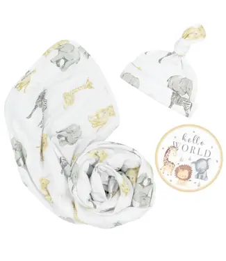 Living Textiles Hello World Gift Set - Savanna Babies