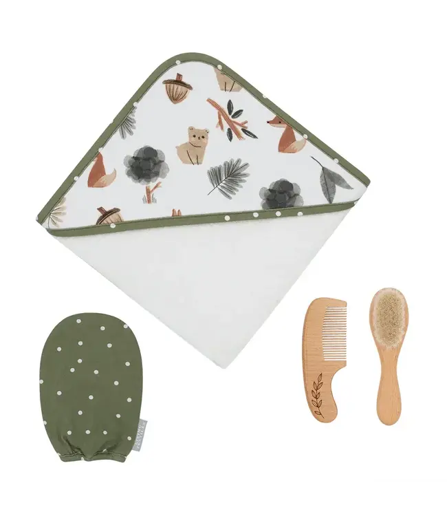 Living Textiles 4pc Baby Bath Gift Set - Forest Retreat