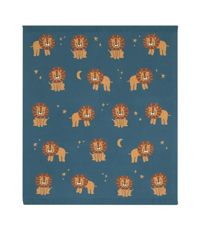 Living Textiles 100% Cotton Whimsical Lion Blanket