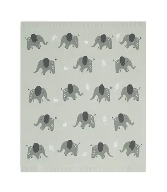 Living Textiles 100% Cotton Whimsical Elephant Blanket