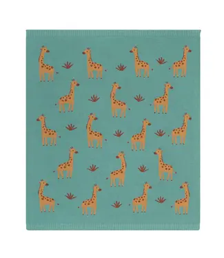 Living Textiles 100% Cotton Whimsical Giraffe Baby Blanket