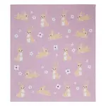 Living Textiles 100% Cotton Whimsical Lilac Bunny Baby Blanket