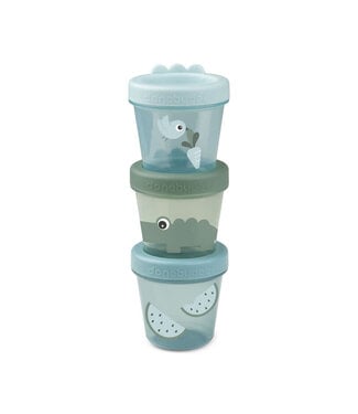 Done by Deer Baby Food Container 3-Piece Croco Green