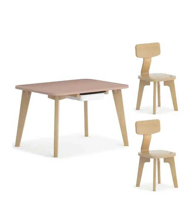 Boori Tidy Table V23 with Two Chairs(Cherry and Almond)