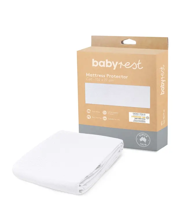 BabyRest Waterproof Mattress Protector Large Cot 132*77cm