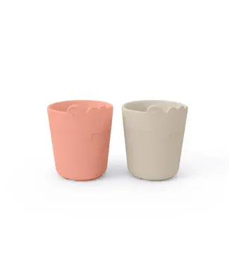 Done by Deer Kiddish mini mug 2-pack Croco Sand and Coral