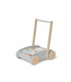 Bubble Wooden Baby Push Cart & Walker with 45 Building Blocks