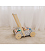 Bubble Wooden Baby Push Cart & Walker with 45 Building Blocks