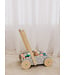 Bubble Wooden Baby Push Cart & Walker with 45 Building Blocks