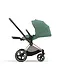 Cybex Priam Pram 2022 Rose Gold Chassis+Seat Pack Leaf Green