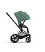 Cybex Priam Pram 2022 Matt Black Chassis+Seat Pack Leaf Green