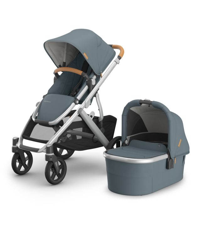 Uppababy VISTA V3 With Bassinet - Stone Blue/Silver (Callum) + Bonus Gift Value $64.95