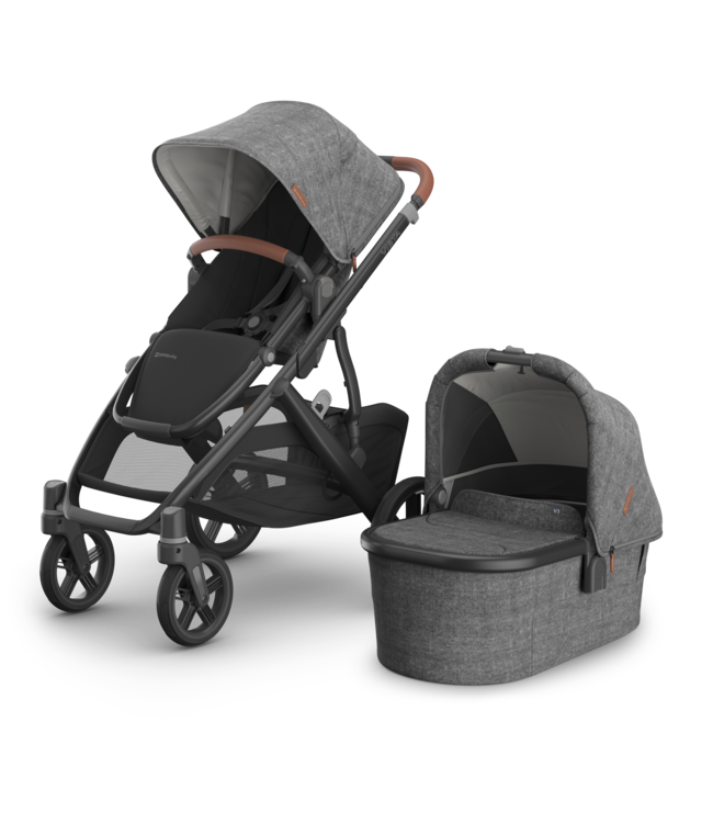 Uppababy VISTA V3 With Bassinet - Charcoal Melange/Carbon (Greyson) + Bonus Gift Value $64.95