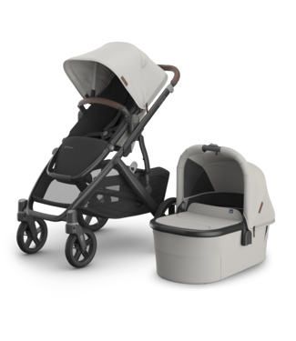 Uppababy VISTA V3 With Bassinet - Pearl Grey Jacquard/Carbon (Savannah) + Bonus Gift Value $64.95